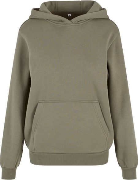 Women's oversized sweatshirt with a hood Fluffy Build your Brand white