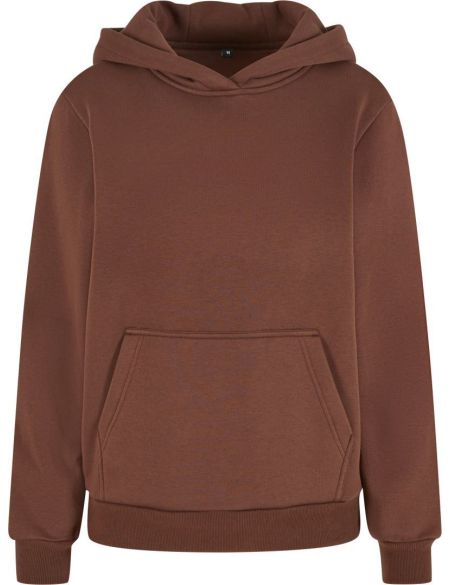 Oversize-Sweatshirt mit Kapuze für Damen, flauschig, weiß, mit dem Aufdruck Build your Brand.