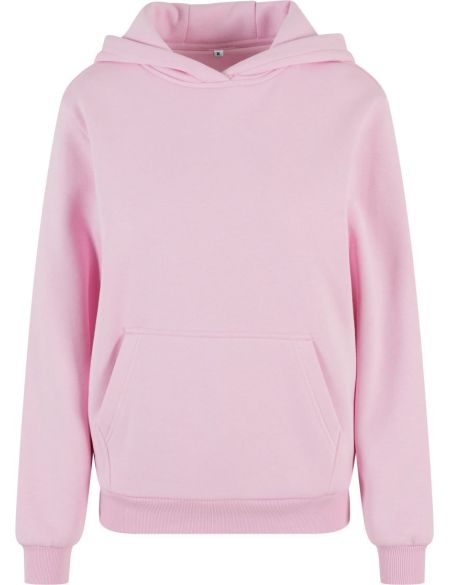 Oversize-Sweatshirt mit Kapuze für Damen, flauschig, weiß, mit dem Aufdruck Build your Brand.