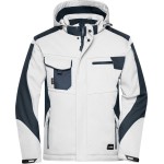 Work winter softshell jacket Strong James Nicholson JN824 white/carbon