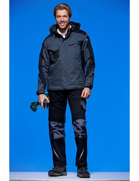 Arbeitswinter-Softshelljacke Strong James Nicholson JN824 weiß/carbon