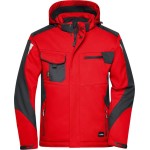 Arbeitswinter-Softshelljacke Strong James Nicholson JN824 weiß/carbon