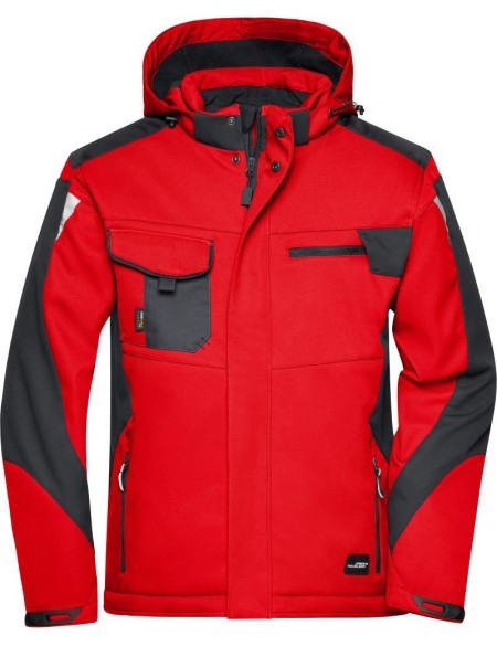 Arbeitswinter-Softshelljacke Strong James Nicholson JN824 weiß/carbon