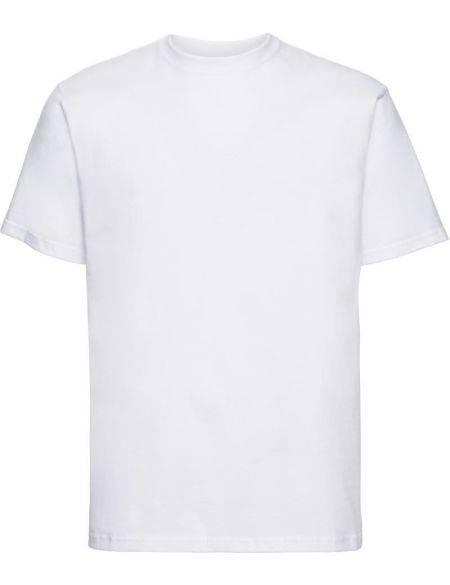 Authentisches Russell Athletic 180M weißes schweres Baumwoll-T-Shirt