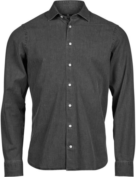 Men's long-sleeved denim shirt Tee Jays TJ4004 black denim