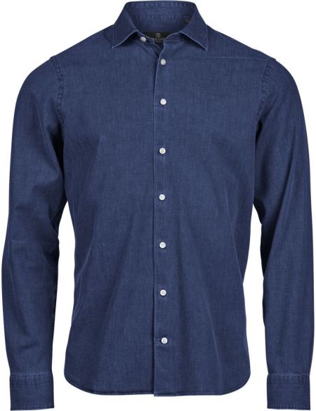 Men's long-sleeved denim shirt Tee Jays TJ4004 black denim