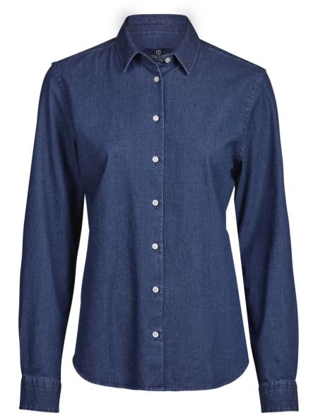 Women's long-sleeved denim shirt Tee Jays TJ4005 black denim