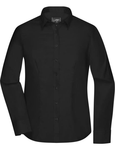 Damen-Langarmhemd aus Mikro-Twill, bügelfrei, Daiber JN681, weiß