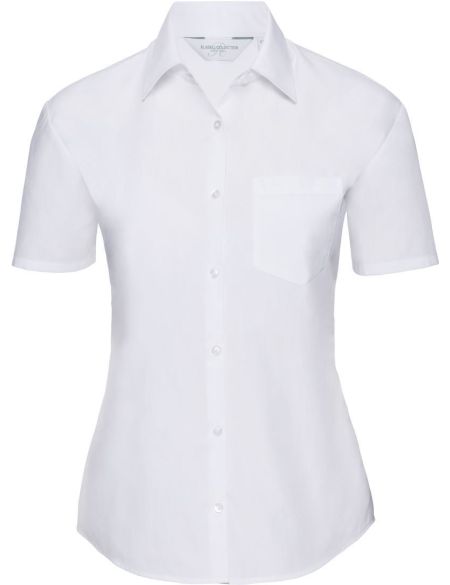 Damen-Popeline-Hemd, pflegeleicht, Russell Athletic 935F, weiß