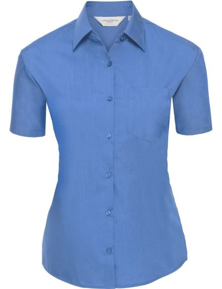 Damen-Popeline-Hemd, pflegeleicht, Russell Athletic 935F, weiß
