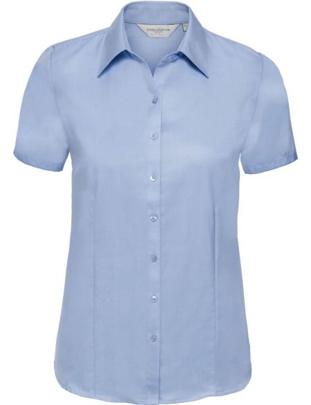 Women's shirt herringbone pattern Russell Athletic 963F white