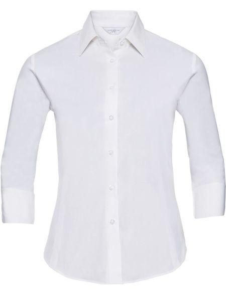 Women's elastic 3/4 sleeve shirt Russell Athletic 946F white