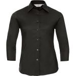 Damen-Shirt mit elastischem Bund und 3/4-Ärmeln, Russell Athletic 946F, weiß