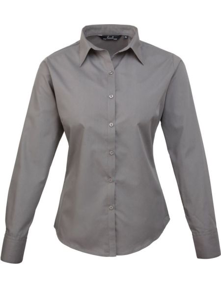 Damen-Popelinehemd Easy Care Premier PR300 weiß