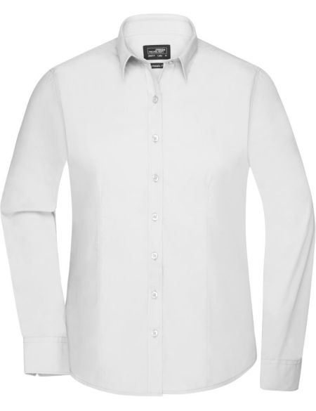 Women's poplin shirt Easy Care long sleeve Daiber JN677 white