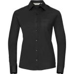 Damen-Popeline-Hemd, pflegeleicht, langärmlig, Russell Athletic 936F, weiß