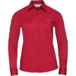 Damen-Popeline-Hemd, pflegeleicht, langärmlig, Russell Athletic 934F, weiß