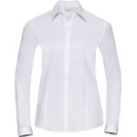 Women's shirt herringbone pattern long sleeve Russell Athletic 962F white