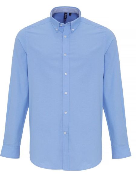 Premier gestreiftes Oxford-Hemd PR238 weiß/rosa