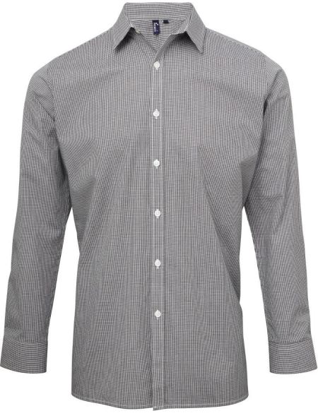 Premier black/white checkered poplin shirt