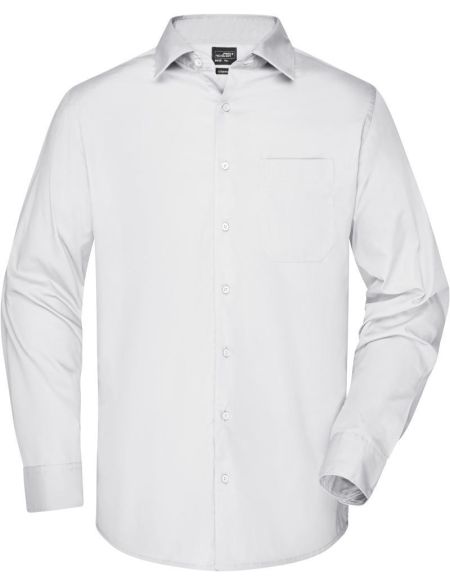 Slim Fit Popeline-Hemd mit langen Ärmeln Daiber JN1372 weiß