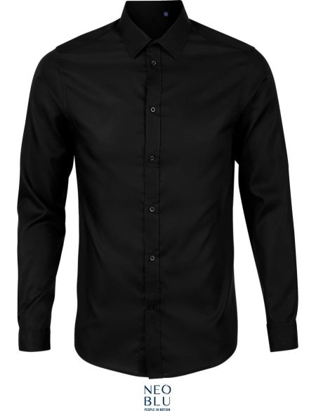 Neo Blu Blaise Herrenhemd aus Mikro-Twill, optisch weiß