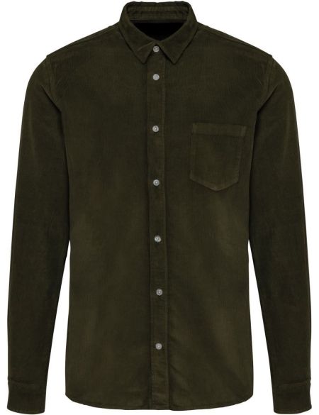 Corduroy shirt Kariban K599 washed brandy