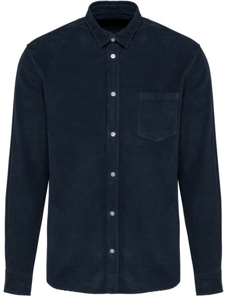 Corduroy shirt Kariban K599 washed brandy