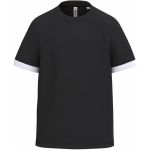 Children's sports T-shirt, contrasting black/white