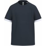 Kinder-Sport-T-Shirt, kontrastierendes Schwarz/Weiß