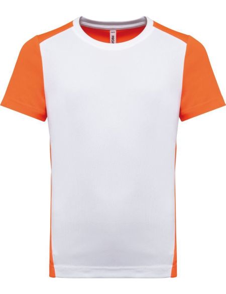 Kinder-Sport-T-Shirt mit Kontrastfarben Kariban PA4016 weiß/schwarz