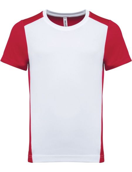 Kinder-Sport-T-Shirt mit Kontrastfarben Kariban PA4016 weiß/schwarz