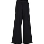 Schwarze Damen-Jogginghose von New Morning Studios mit weitem Bein