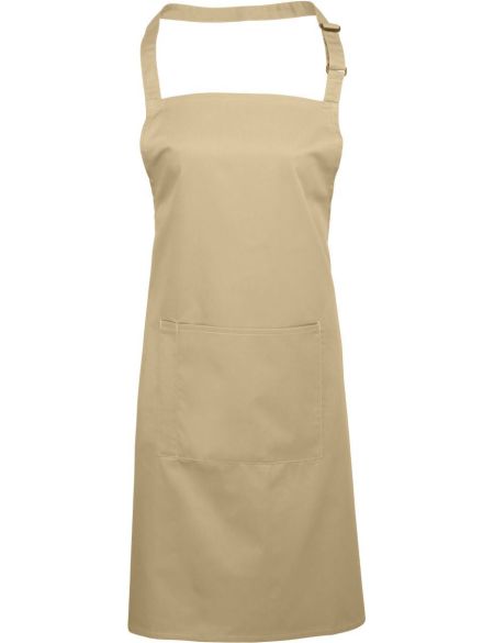 Latzschürze mit Tasche, Farbe: Premier PR154 Weiß