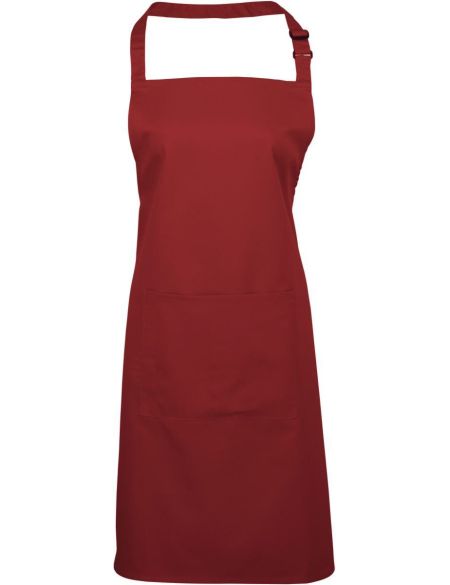 Latzschürze mit Tasche, Farbe: Premier PR154 Weiß