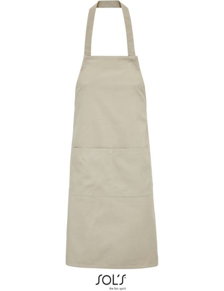 Organic apron with bib Sols Gamma white