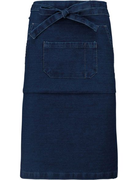 Medium-length bar apron Kariban K887 white