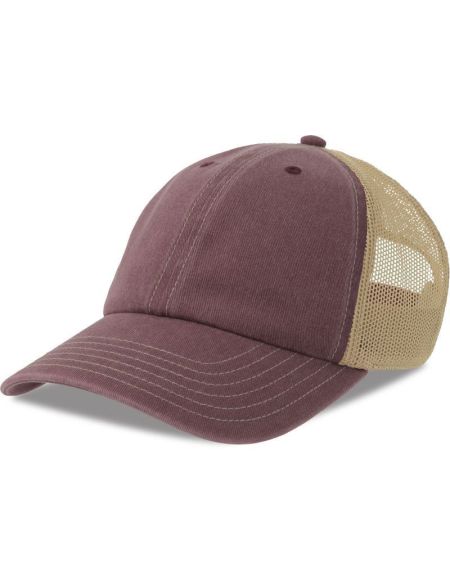 6-Panel Trucker Vintage Atlantis Teon Kappe, schwarz/khaki
