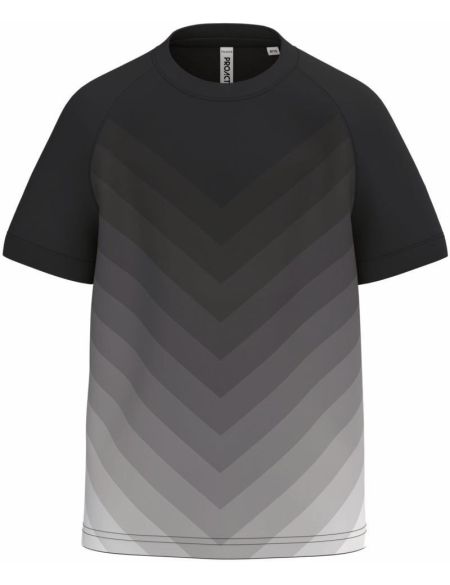 Children's sports T-shirt with color gradient Kariban ProAct PA4048 black
