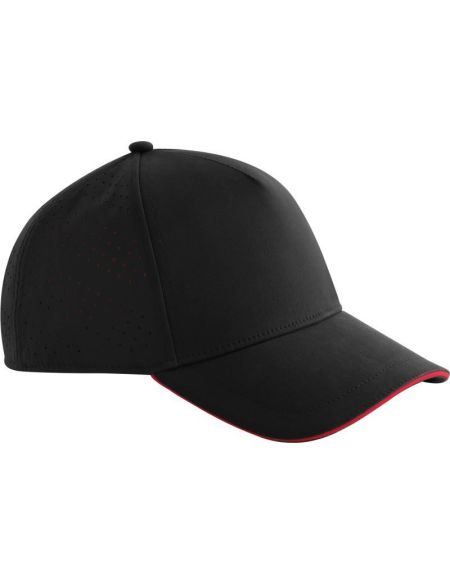 5-panel sandwich cap Accelerate Beechfield B155R white/black