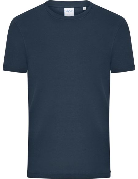 Herren-T-Shirt aus Bio-Baumwolle mit feinem Rippstrick, Daiber 8040, weiß