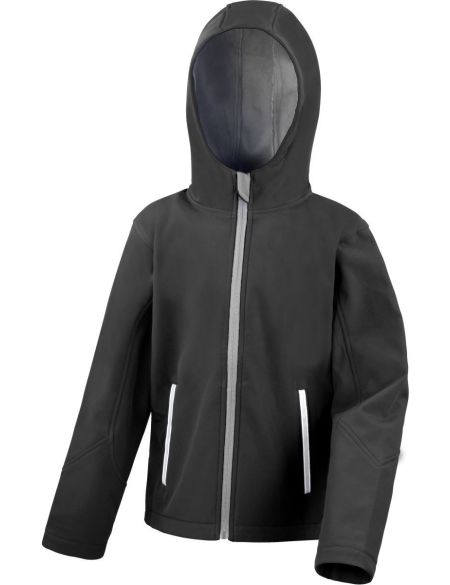 Result R224JY Kinder-Softshelljacke, 3-lagig, schwarz/grau