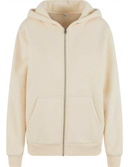 Damen-Sweatshirt aus schwerer Baumwolle, flauschig, mit dem Aufdruck Build your Brand BY290, weiß