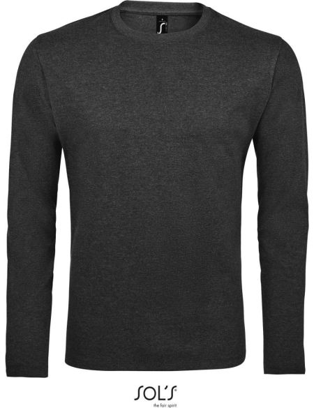 Herren-T-Shirt mit langen Ärmeln Sols Imperial LSL Men anthrazit meliert