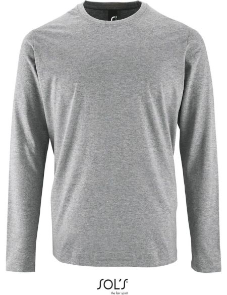 Herren-T-Shirt mit langen Ärmeln Sols Imperial LSL Men grau meliert