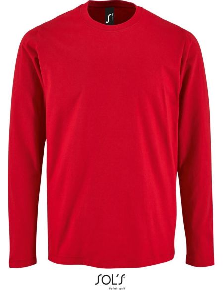 Herren-T-Shirt mit langen Ärmeln Sols Imperial LSL Men rot
