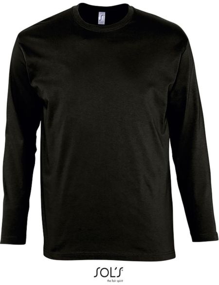 Herren-T-Shirt mit langen Ärmeln Sols Monarch schwarz